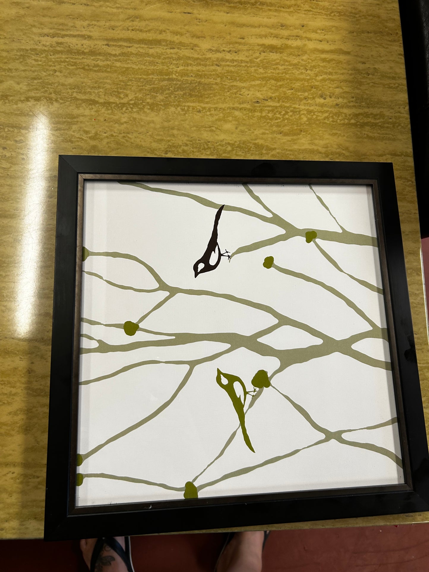 Framed artwork "Little Bird" by artist Erin Clark