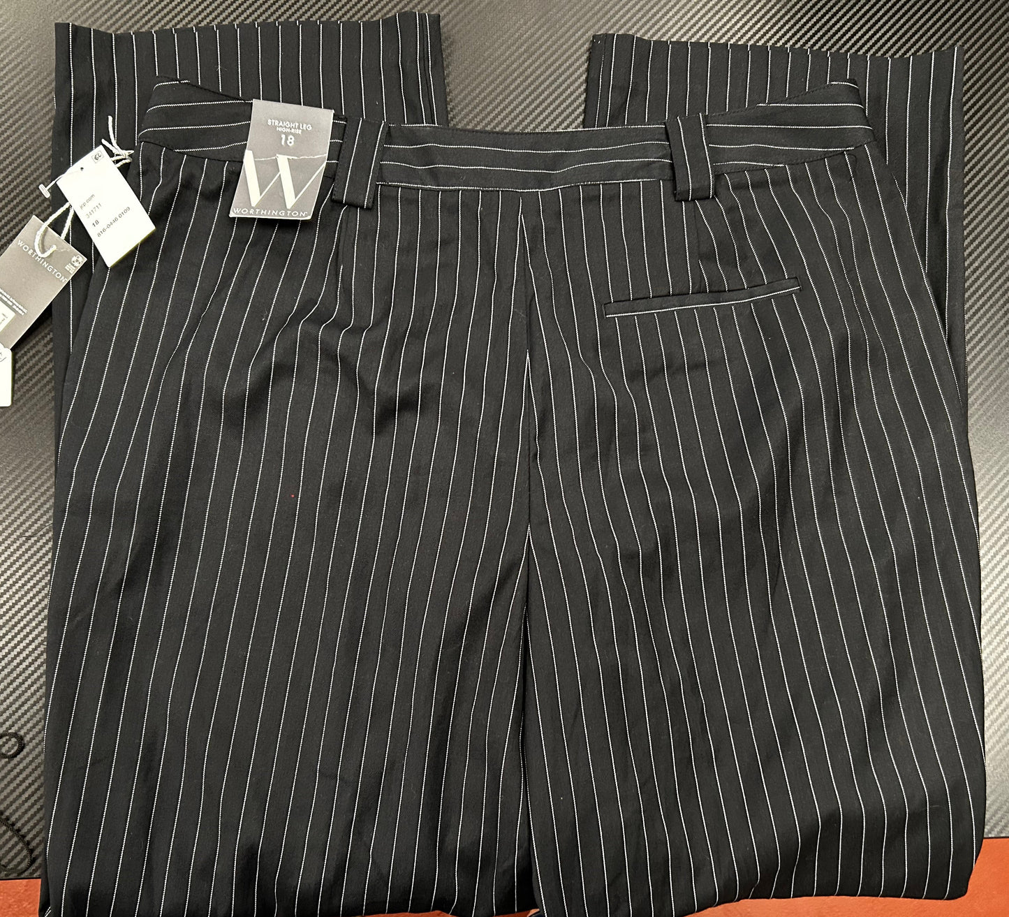 NEW! Worthington Black& White Pinstriped Dress Pants Size 18