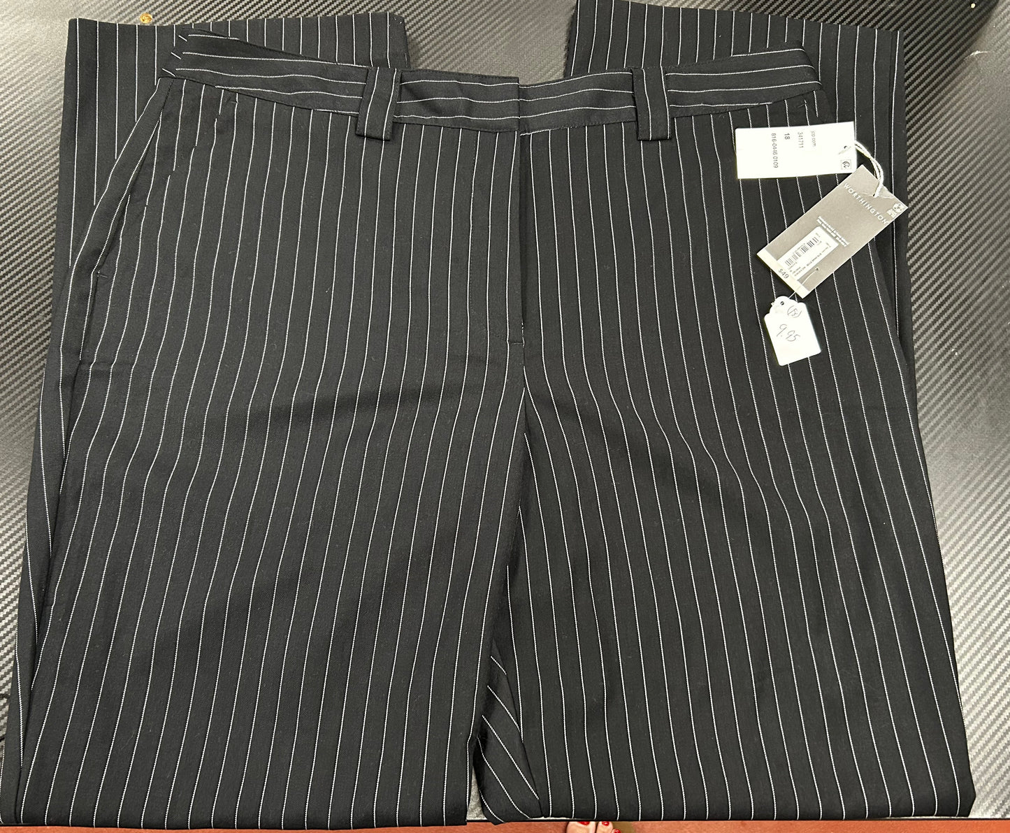 NEW! Worthington Black& White Pinstriped Dress Pants Size 18