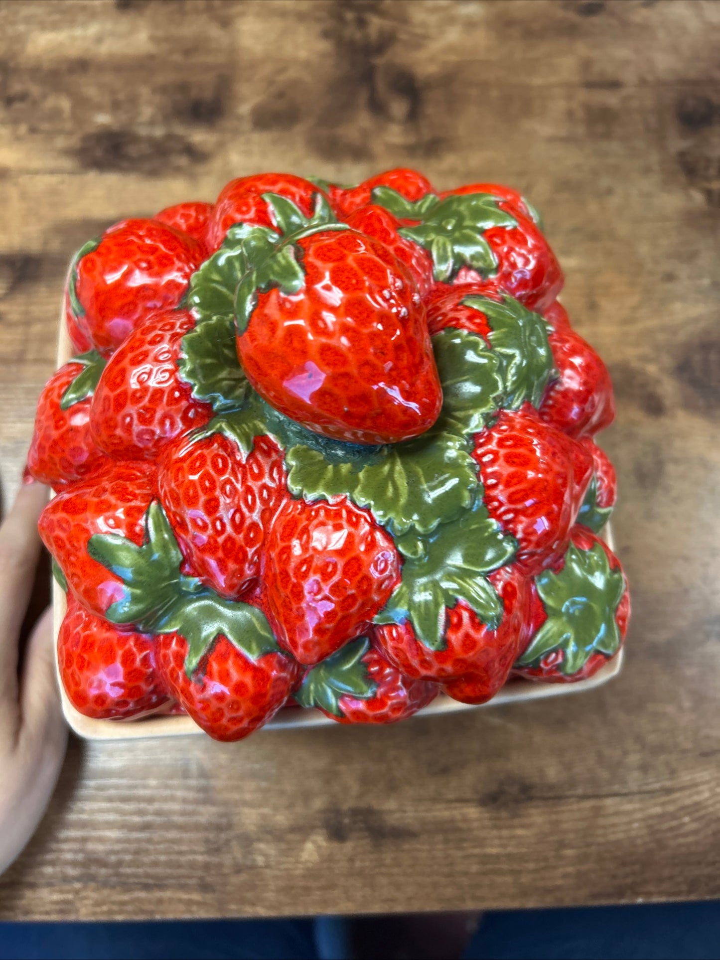 Vintage Strawberry Basket Cookie Jar