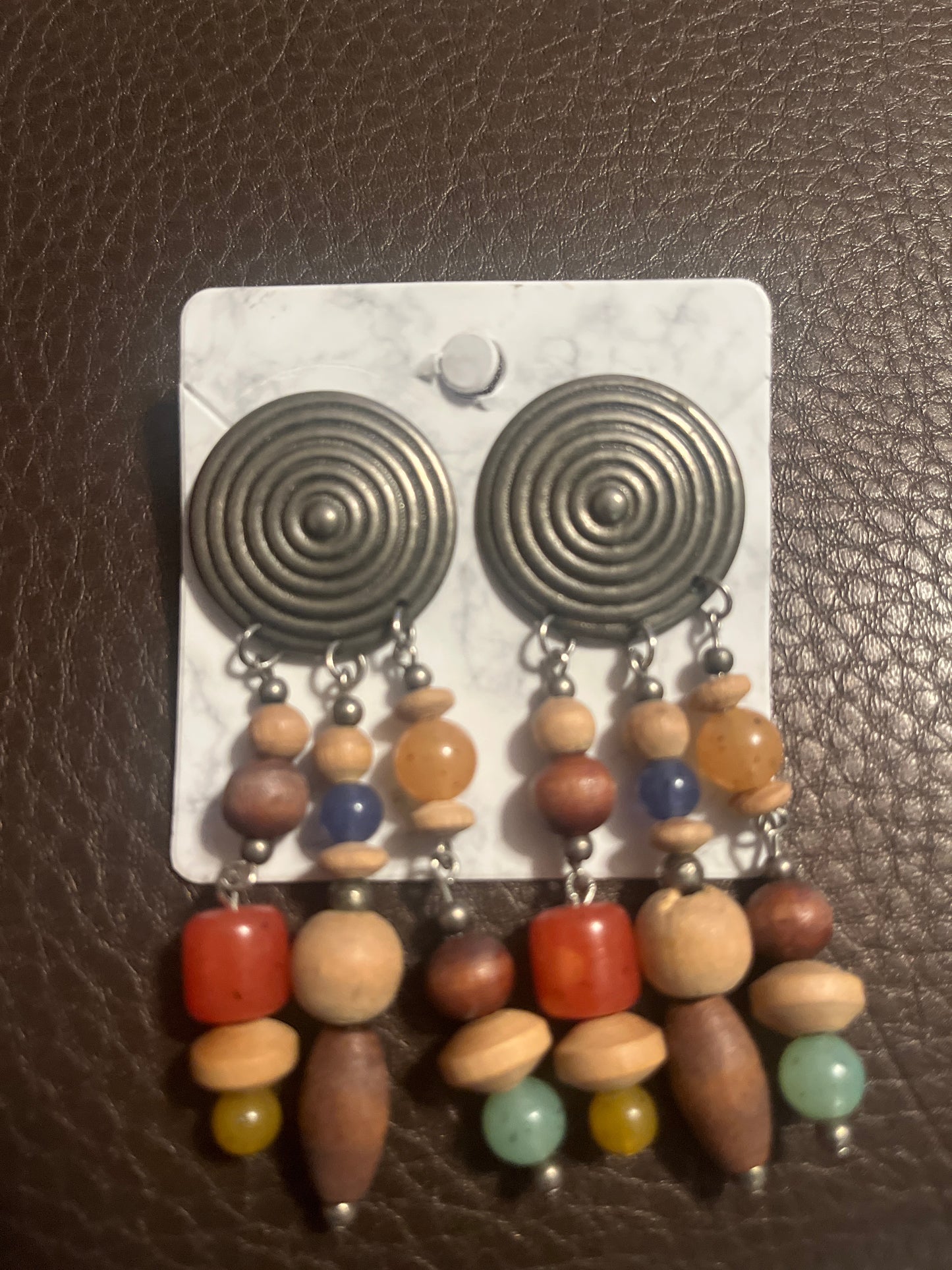 Wooden Beads Retro Earrings