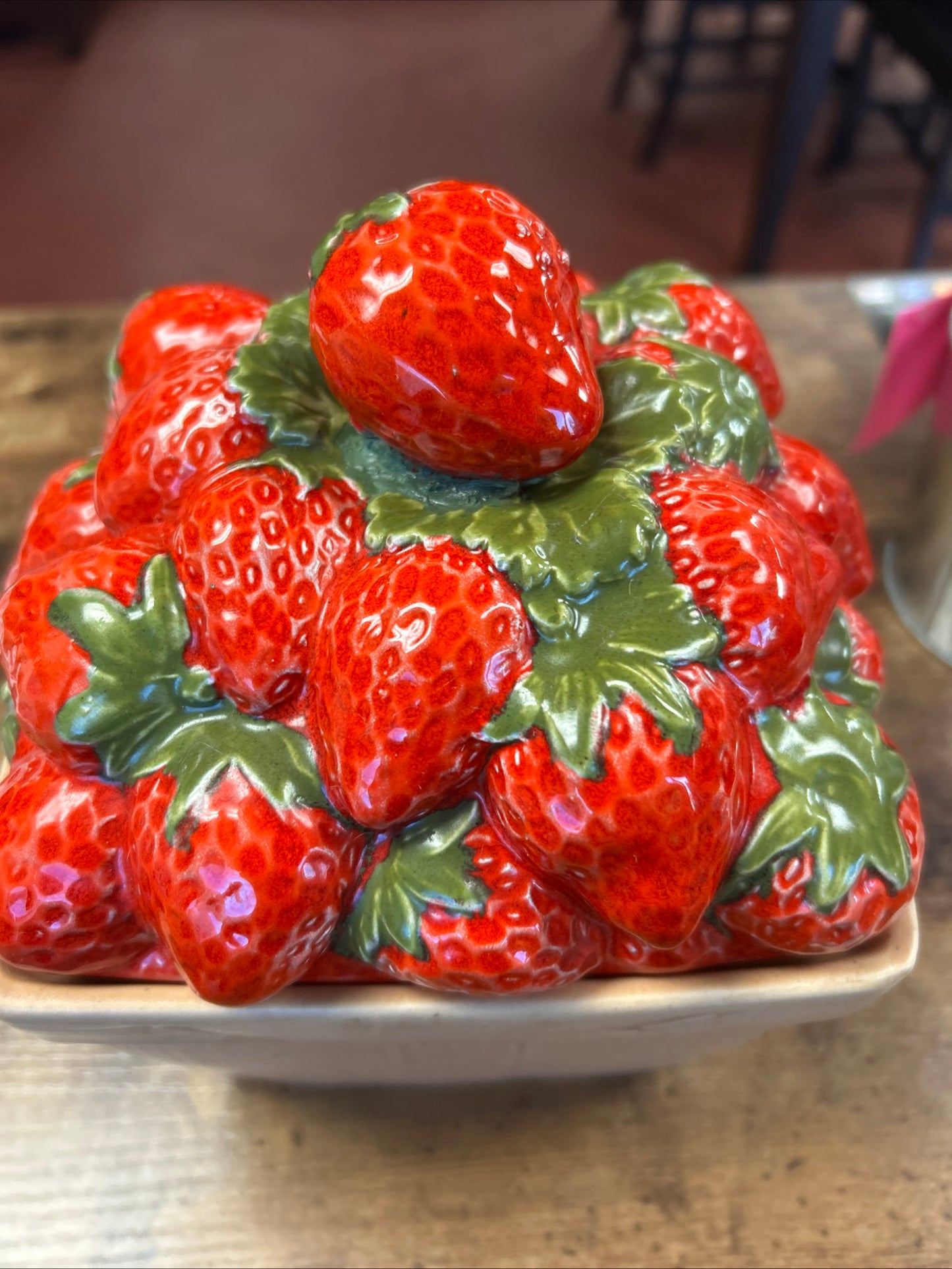 Vintage Strawberry Basket Cookie Jar
