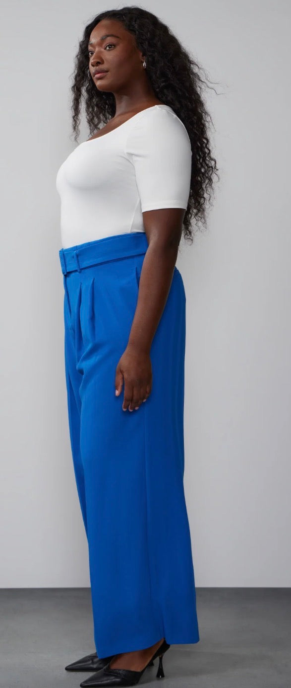 NY & Co. Belted Crepe Wide Leg Pant 3x