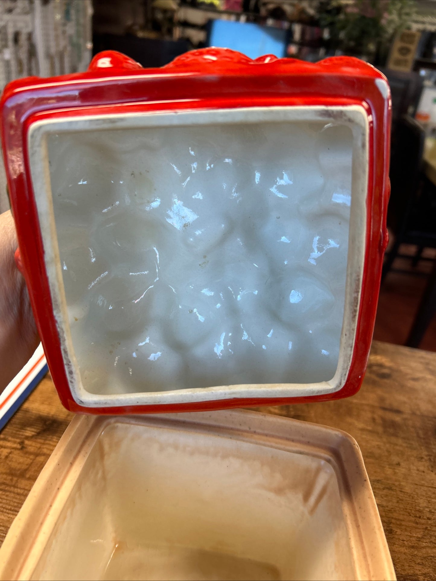 Vintage Strawberry Basket Cookie Jar