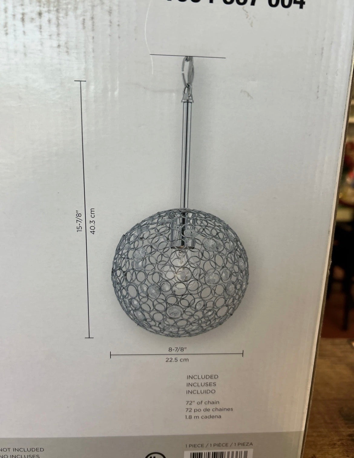 Mini Pendant Crystal Glass Accents Hanging Light