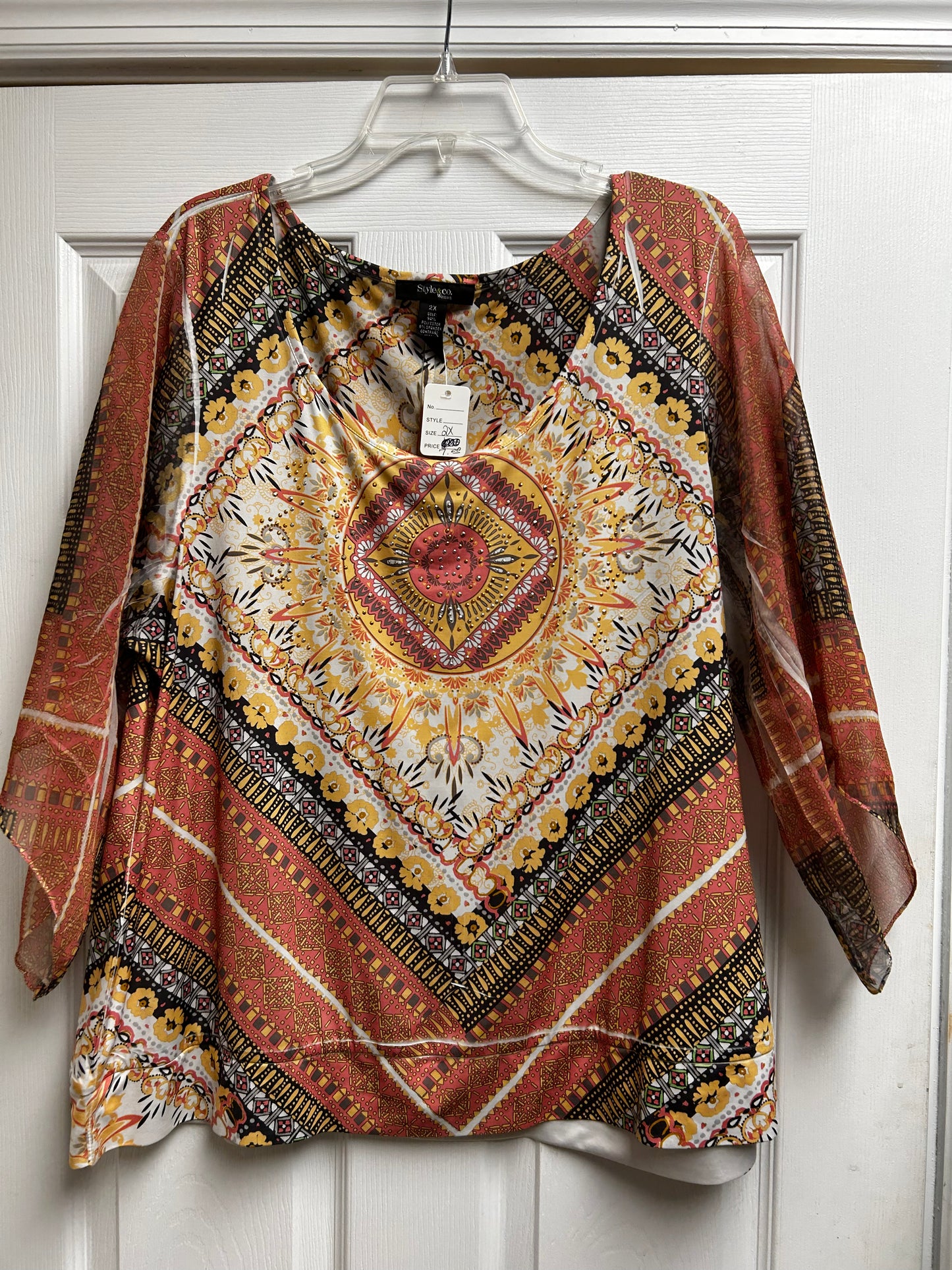 Style & Co 3/4 sleeve Blouse 2x