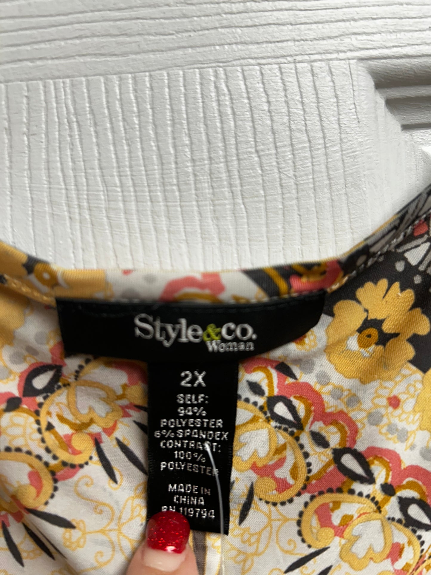 Style & Co 3/4 sleeve Blouse 2x