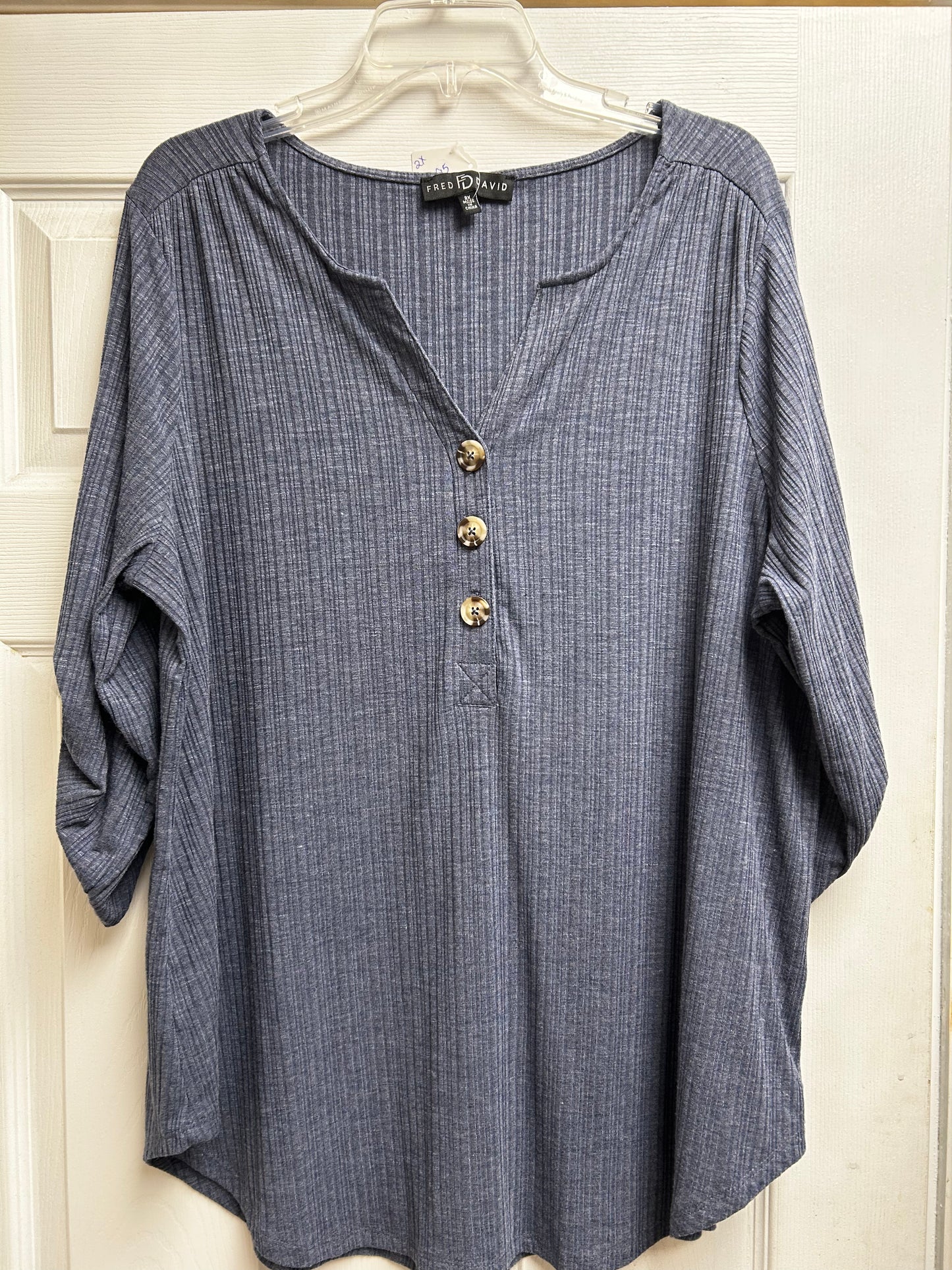 Fred & David 3/4 Sleeve Plus Size Top 2x