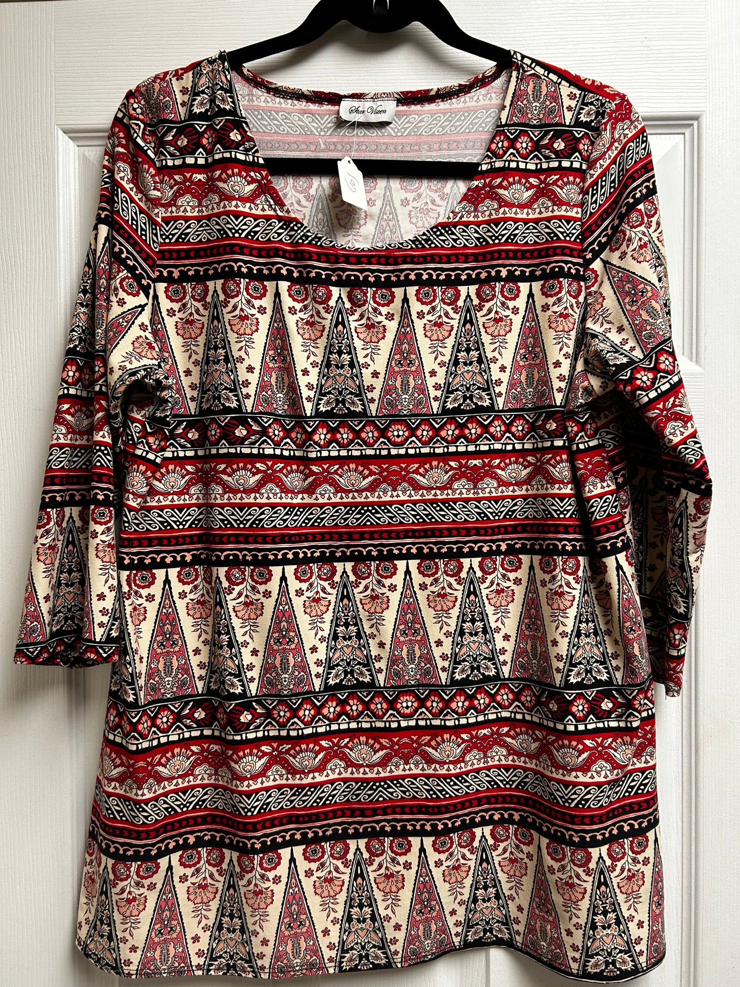 Star Vixen Plus Size Bohemian Print Blouse 2x