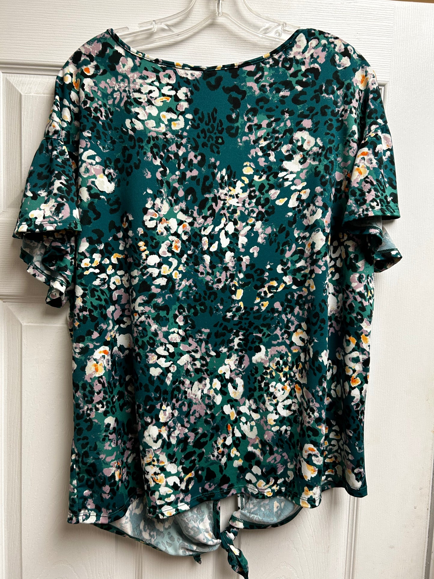 NY Collection Green Floral Blouse 1x
